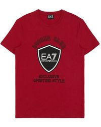 EA7 - Round Collar Logo T-Shirt - Lyst