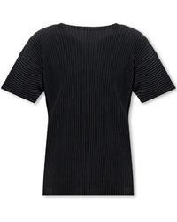 Homme Plissé Issey Miyake - Homme Plissé Issey Miyake Crewneck Short-Sleeved T-Shirt - Lyst
