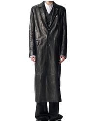 Ann Demeulemeester - Buttoned Leather Coat - Lyst