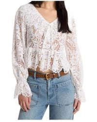 MICHAEL Michael Kors - Corded Floral Lace Blouse - Lyst