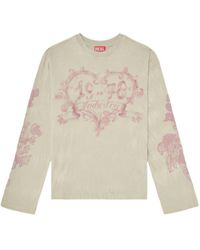DIESEL - Graphic-Print Long-Sleeve Cotton T-Shirt - Lyst