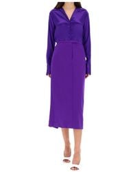 Dries Van Noten - Pleat Detailed Midi Skirt - Lyst