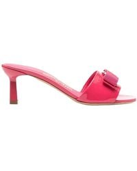 Ferragamo - Viva Bow Slip-On Mules - Lyst