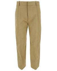 Bottega Veneta - Cropped Straight Leg Trousers - Lyst