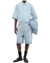 Bottega Veneta - Sky Bleached Wide Leg Denim Shorts - Lyst