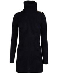 Saint Laurent - Fold-Over Collar Jumper - Lyst