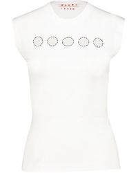 Marni - Cut-Out Polka Dots Sleeveless T-Shirt - Lyst
