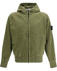 Stone Island - Logo Patch Zip-Up Hoodie - Lyst