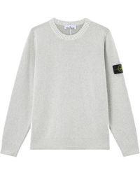 Stone Island - Logo Patch Crewneck Jumper - Lyst