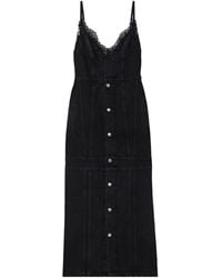 Stella McCartney - Lace-Trimmed Denim Dress - Lyst