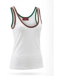 Gucci - Web Detail Cotton Tank Top - Lyst