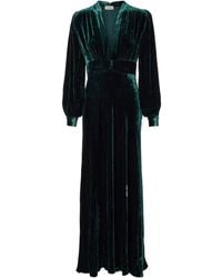 RIXO London - V-Neck Long Sleeve Dress - Lyst