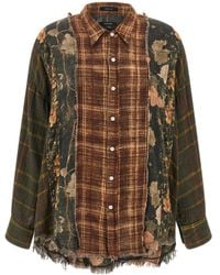 R13 - Checked Frayed Shirt - Lyst