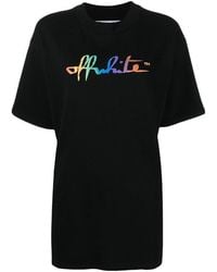 Off-White c/o Virgil Abloh - Script Logo Print Tomboy T-Shirt - Lyst