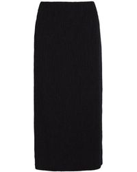 Vince - Shadow Draped Textured Fine-Knit Midi Skirt - Lyst