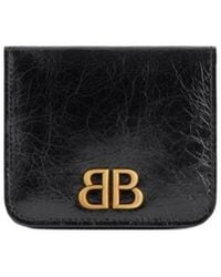 Balenciaga - Logo Plaque Bifold Wallet - Lyst