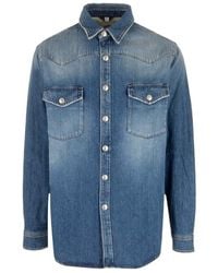 Burberry - Long-Sleeved Buttoned Denim Shirt - Lyst
