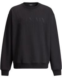 Balmain - Embroidered Logo Vintage Sweatshirt - Lyst
