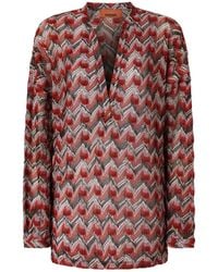 Missoni - Chevron-Patterned V-Neck Knitted Top - Lyst
