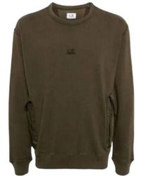 C.P. Company - Logo-Embroidered Fleece-Texture Sweatshirt - Lyst