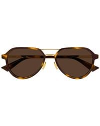 Bottega Veneta - Eyewear Pilot Frame Sunglasses - Lyst