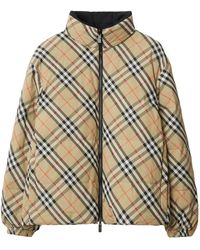 Burberry - Reversible Check Puffer Jacket - Lyst