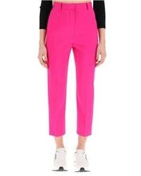 McQueen - High-Waist Cropped Trousers - Lyst