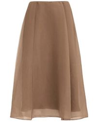 Brunello Cucinelli - Silk Midi Skirt - Lyst