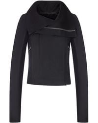 Rick Owens - Biker Jacket With Wide Wrap Collar - Lyst