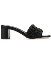 Miu Miu - 55Mm Quilted Slide Sandals - Lyst