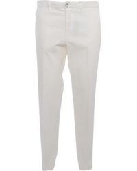 Peserico - White Cotton Casual Pants - Lyst