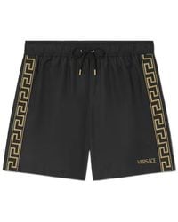 Versace - Drawstring Logo-Print Swim Shorts - Lyst