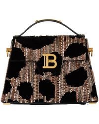 Balmain - Embroidered Belvet B-Buzz Dynasty Bag - Lyst