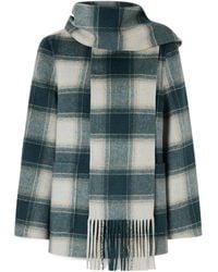 Varley - Alderton Scarf-Detailed Checked Wool-Blend Coat - Lyst