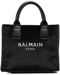 Balmain - Logo-Embroidered Velvet Tote Bag - Lyst