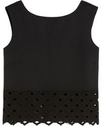 Max Mara - Broderie-Anglaise Scalloped-Hem Top - Lyst