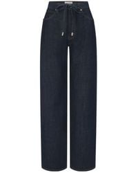 FRAME - The Off Duty Drawstring Wide-Leg Jeans - Lyst