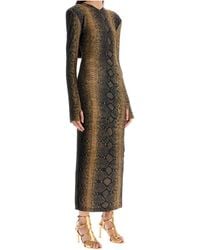 Norma Kamali - Snake Print Long-Sleeve Dress - Lyst