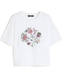 Weekend by Maxmara - Floral-Embroidered T-Shirt - Lyst