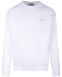 Maison Kitsuné - Fox Head-Embroidered Crew-Neck Sweatshirt - Lyst
