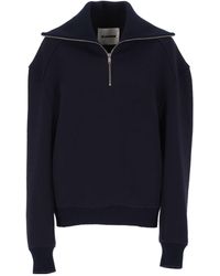 Jil Sander - Half-Zip Funnel-Neck Sweater - Lyst