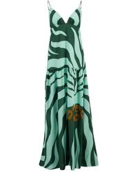 Johanna Ortiz - Zebra-Print Tiered Maxi Dress - Lyst