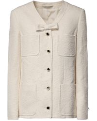 Alessandra Rich - Bow Detail Bouclé Blazer - Lyst