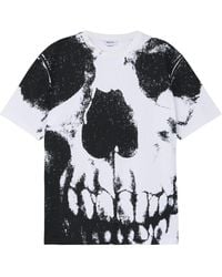 McQueen - Skull Printed Crewneck T-Shirt - Lyst