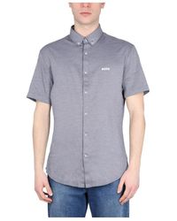 BOSS - Boss Logo Printed Short-Sleeved Shirt - Lyst