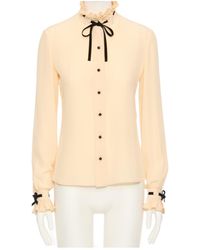 Valentino - Ruffled Button-Up Shirt - Lyst