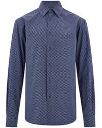 Ferragamo - Ferragamo Monogram-Pattern Button-Up Shirt - Lyst