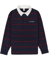 Sporty & Rich - Striped Long-Sleeved Polo Shirt - Lyst