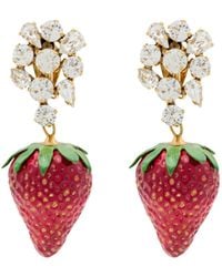 Saint Laurent - Embellished Strawberry Earrings - Lyst