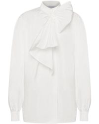 Alberta Ferretti - Logo Bow Long-Sleeved Shirt - Lyst
